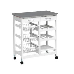 kitchen Rolling Trolly with Stainless Steel Top