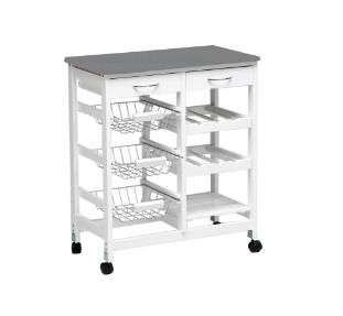 kitchen Rolling Trolly with Stainless Steel Top