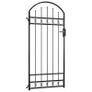 Fence Gate with Arched Top Steel 89x200 cm Black Image 2