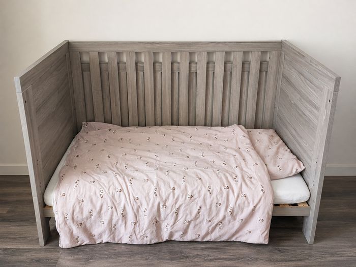 Baby Cot Bed, Toddler Bed and Changing Unit Bundle - Grey Wash - Excellent Condition