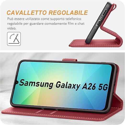 Wallet Book Case for Samsung Galaxy S26, S26 Plus, S26 Ultra Premium PU Leather Flip Wallet Case [Full Protection] [Card Slots] [Kickstand]