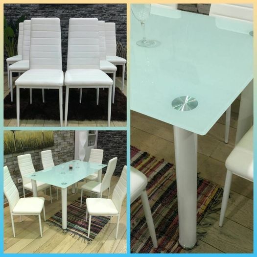 Glass dining table set with 6 chairs Free Delivery