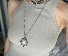 Vintage Sterling Silver Watch pendant on chain