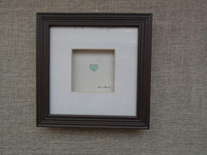 Wall art, Home decor, Sea glass picture, Shadow box pictureValentine's Day gift