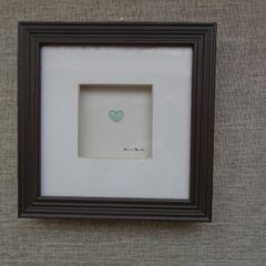 Wall art, Home decor, Sea glass picture, Shadow box pictureValentine's Day gift