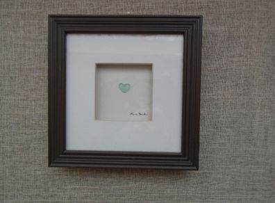 Wall art, Home decor, Sea glass picture, Shadow box pictureValentine's Day gift