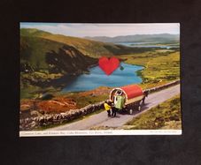 Ireland Postcard : Horse-Drawn Caravan by Glanmore Lake , Kenmare , Co. Kerry - 1960s