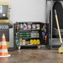 Metal Storage Cabinet with Wheels, Rolling Storage Cabinet with 2 Doors and Adjustable Shelves, Pegboard and 4 Hooks, Suitable for Garage, Home, Office, School, Black Image 5