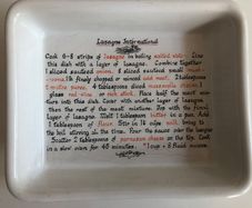 Vintage TG Green Lasagne Dish with Recipe