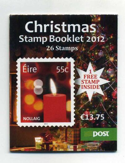 2012 Ireland Christmas Self-adhesive Commemorative Stamp Booklet Mint Never Hinged (MNH)