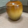 Buy 1 get 1 FREE - A Large Glazed Vintage Earthenware Mustard ( 2 tone ) Vase and 1 similar one Free Image 3