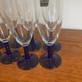 Luminarc ( Made in France ) Mid Century Vintage Champagne Blue Stemmed Glasses ( 8) Image 2