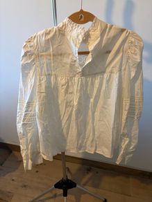 Ultra Pink White Boho Blouse Size Large Excellent Condition