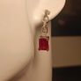 Sterling Silver Lab Grown Rare Padparasha Sapphire Earrings Image 8