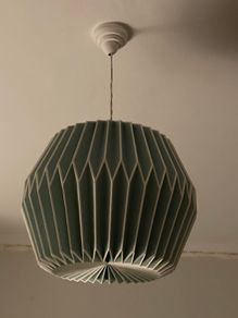 Turquoise and white origami Lightshade