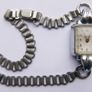 Vintage 1940 / 1950s art deco Silver Chrome Square Bezel Case Ladies watch / art deco cocktail watch, works well Image 3