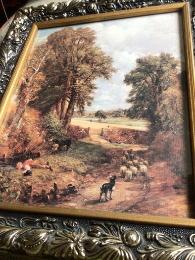 Picture of Country scene in beautiful decorative  frame with glass