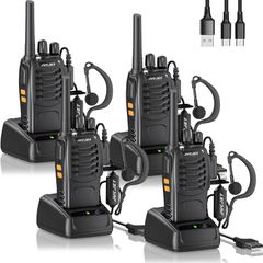 (FREE SHIPPING) Walkie Talkies 2023 Upgraded 88E Walkie Talkie Long Range for Adults with Earpieces, 16 Channel Handheld 2 Way Radio Rechargeable with Flashlight Li-ion Battery and Charger