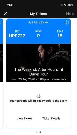 The weekend tickets