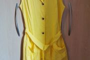 BNWT - Yellow linen &amp; cotton mix dress UK 10