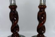 Art deco twisted candle holders