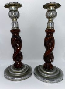 Art deco twisted candle holders