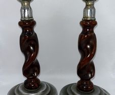 Art deco twisted candle holders