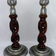 Art deco twisted candle holders