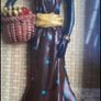 Large Wooden 3D African Art Shadow Box  with Resin Tradional Female Figure. Image 5