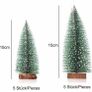 10 Pcs Artificial Frosted Sisal Trees Bottle Brush Trees with Wood Base Artificial Frosted Sisal Trees DIY Crafts Mini Pine Tree Christmas Miniature Ornaments for Xmas Home (FREE POSTAGE) Image 2