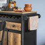Kitchen Island  Kitchen Trolley with Bottle Rack  Serving trolley vintage brown 7 Image 2