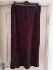 Women's Gallery Plum Satin Skirt NWT