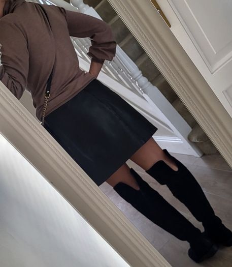 OFFICE black suede Over the Knee (OTK) high boots Sz 7 (Fit 7-8UK) - Rrp 150 (New)