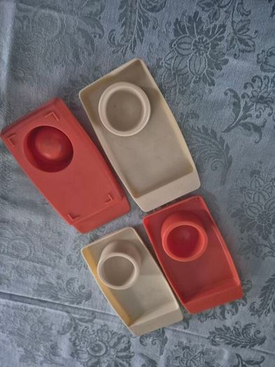 Vintage 1970s Retro Mid Century breakfast boiled egg/toast trays originals