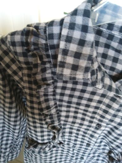 Next Black and Grey Checked Long Top/Dress Aged 8