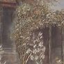 Original Victorian Needlework Painting Cottage Garden Scene Framed Image 5