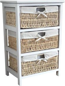 Maize 3-Drawer Bathroom/Bedroom Storage Unit, Wood, White