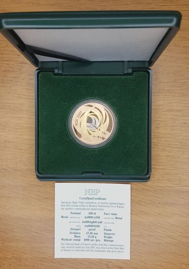 Poland 200 zlotych, 22ct gold coins
