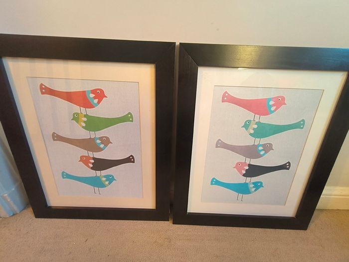 Set of 4 framed Ikea prints