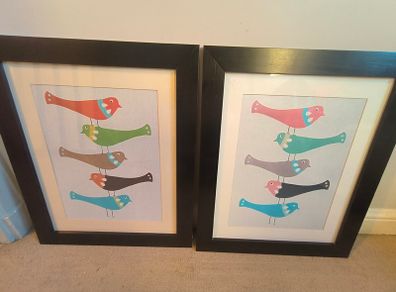 Set of 4 framed Ikea prints