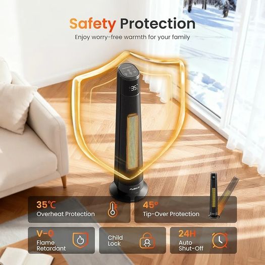 Electric Portable Space Heaters, 2000W PTC Ceramic Heater with WiFi & Voice Control, 70  Oscillation for 220 sq.ft, 3 Heat Modes, 45dB Smart Portable Space Heaters for Office & Home Use