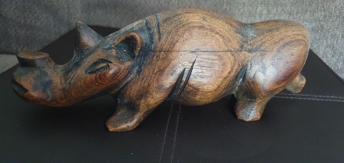 Wooden figures of rhino
