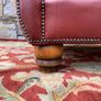 Leather and Kilim Upholstered Wingback Armchair Image 4
