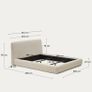 Cream Upholstered Bed Frame with Mattres Image 3