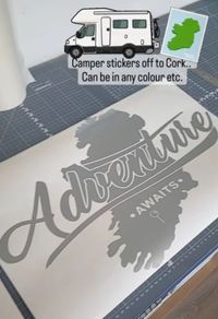Ireland map camper stickers x 2