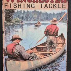 Winchester fishing tackle, vintage style metal sign .