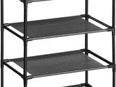 _4-Tier Shoe Rack, Metal Frame, Non-woven Fabric Shelves for Hallway, Bedroom, Living Room