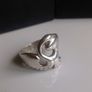 Vintage Children of Lir swan sterling silver ring size L Image 3