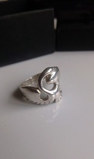 Vintage Children of Lir swan sterling silver ring size L