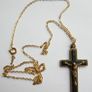 Vintage Crucifix Pendant Gold Plated Necklace Image 3